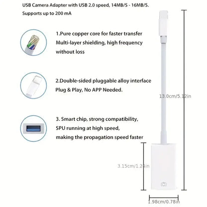 Apple OTG Adapter for Mobile Devices and USB Accessories