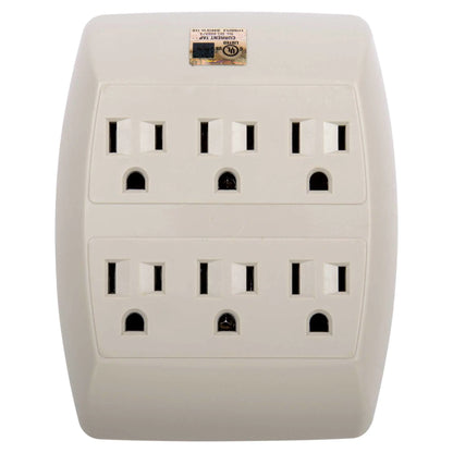 iFocus Electronics 6 Grounded Outlets 4 x 4.75 inches Beige