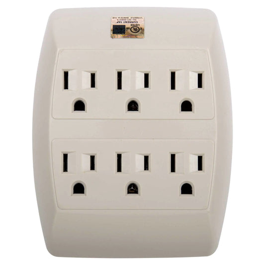 iFocus Electronics 6 Grounded Outlets 4 x 4.75 inches Beige